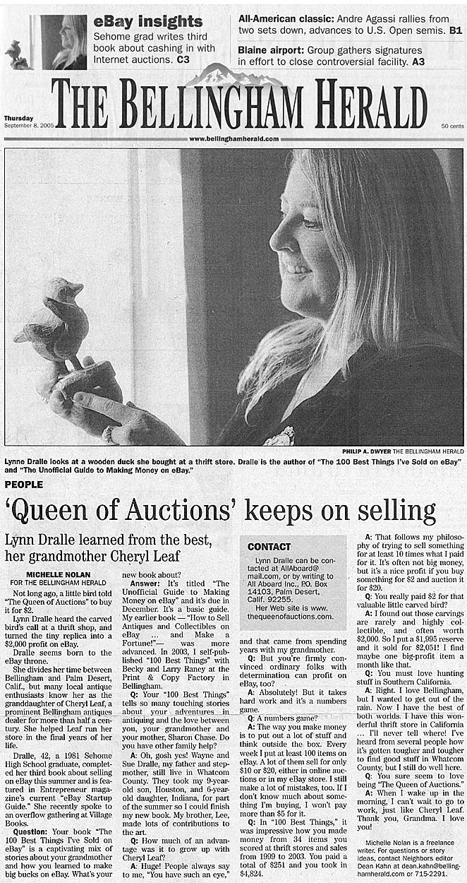 The Bellingham Herald - The Queen of Auctions Keeps on Selling